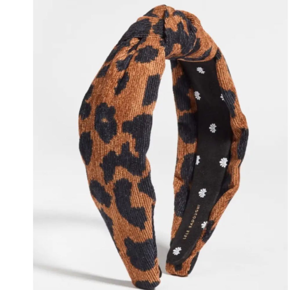 Lele Sadoughi Brown and Black Leopard Knot Headband